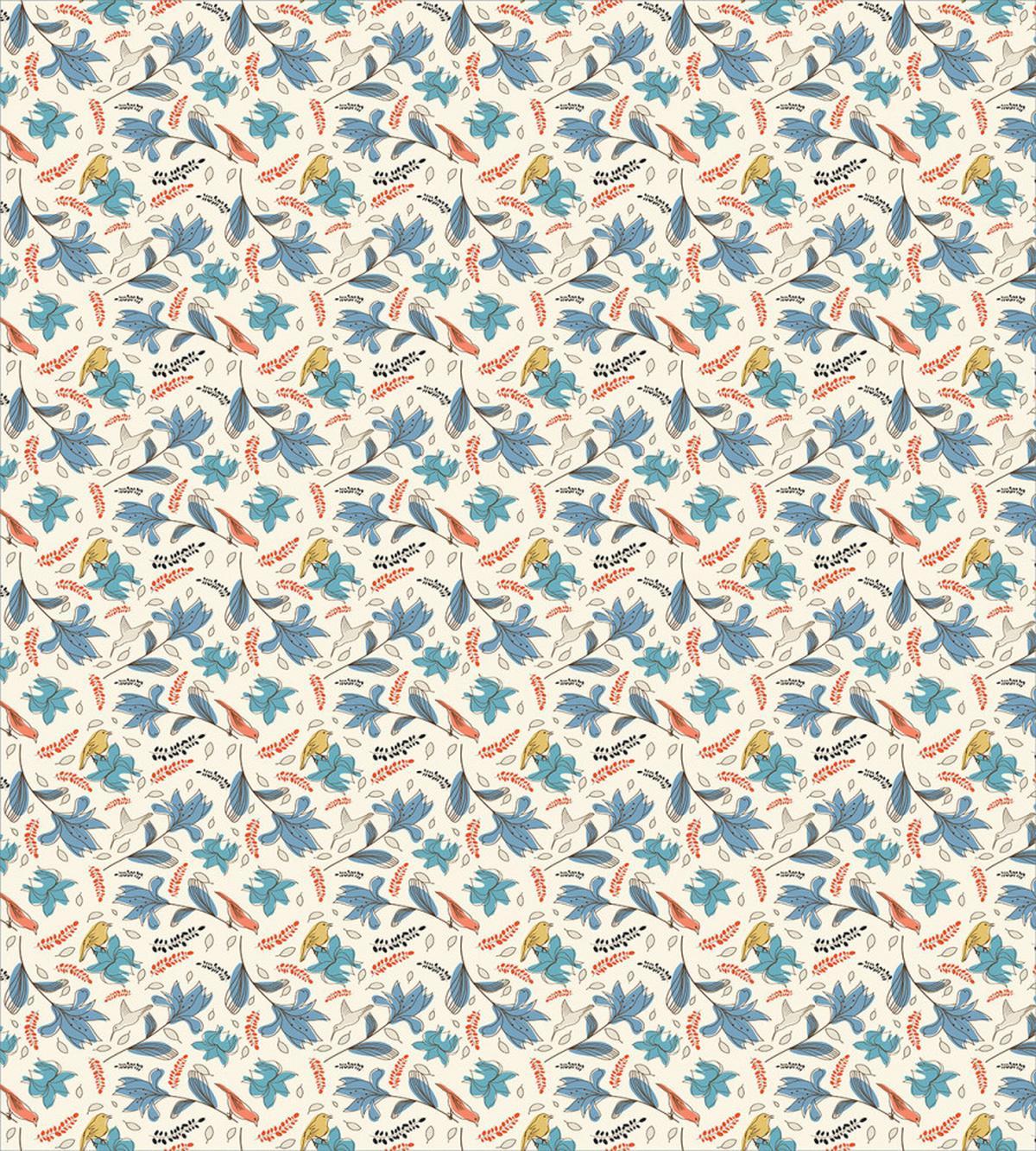 Abstract Flowers and Birds — Pattern
