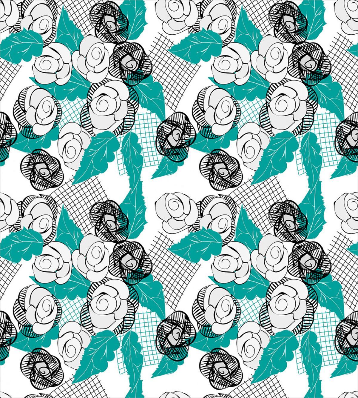 Modern Roses Sketch Art — Pattern