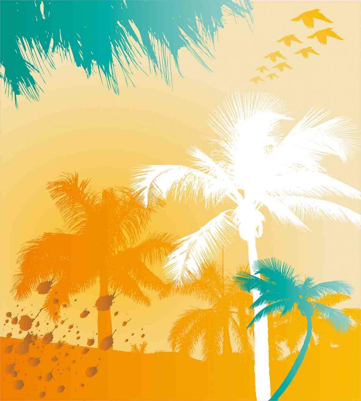 Funky Retro Vivid Palms — Pattern