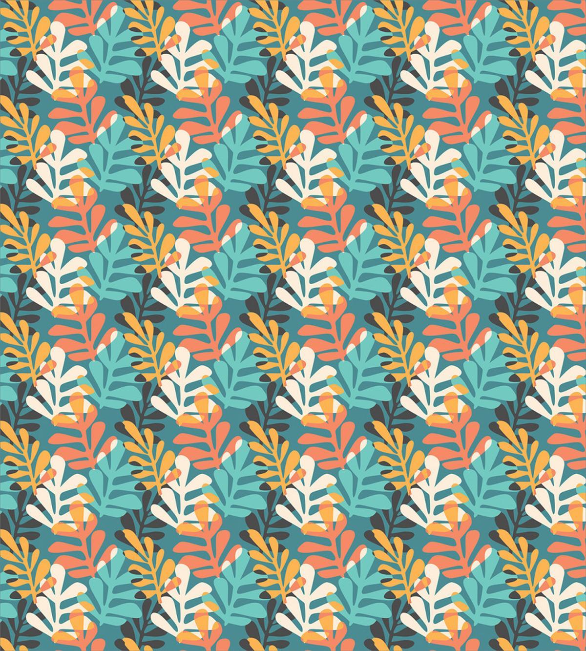Colorful Leaf Silhouette — Pattern