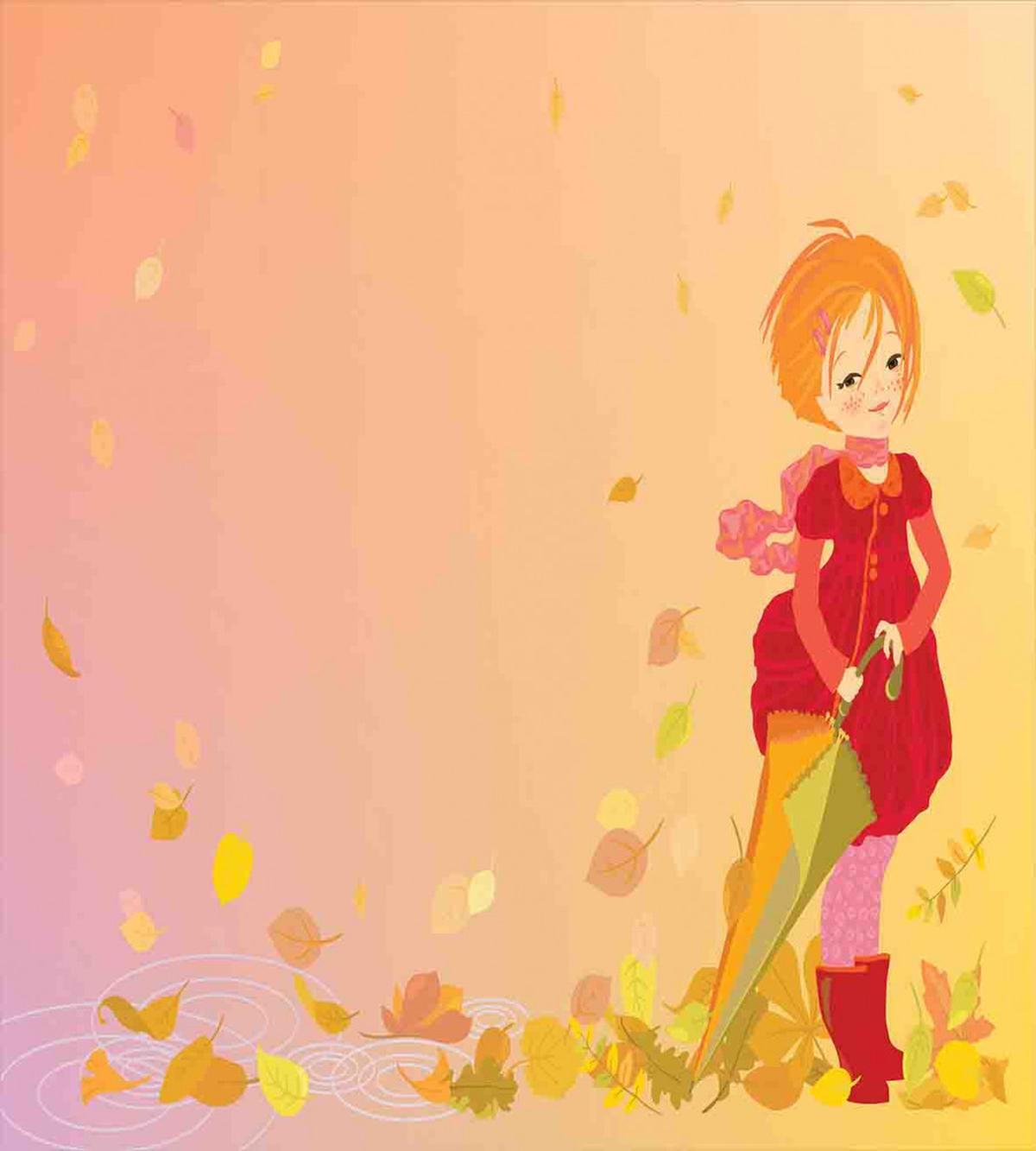 Smiling Girl Autumn Fall — Pattern