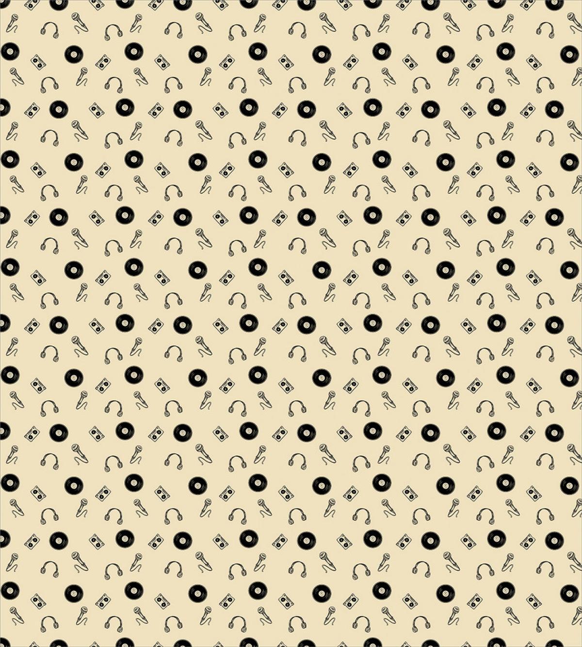 Retro Records Headphones — Pattern