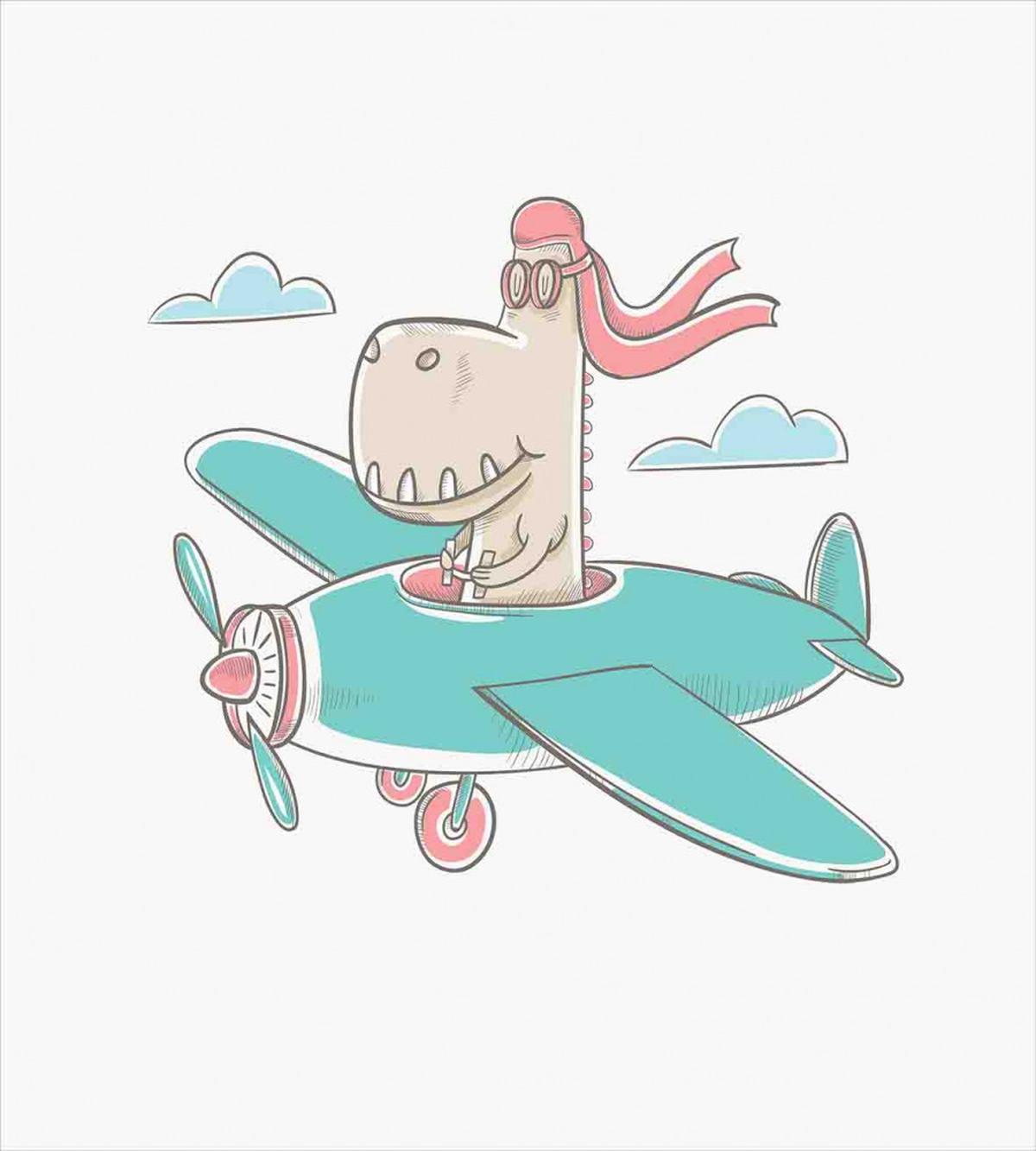 Dinosaur in Plane — Pattern