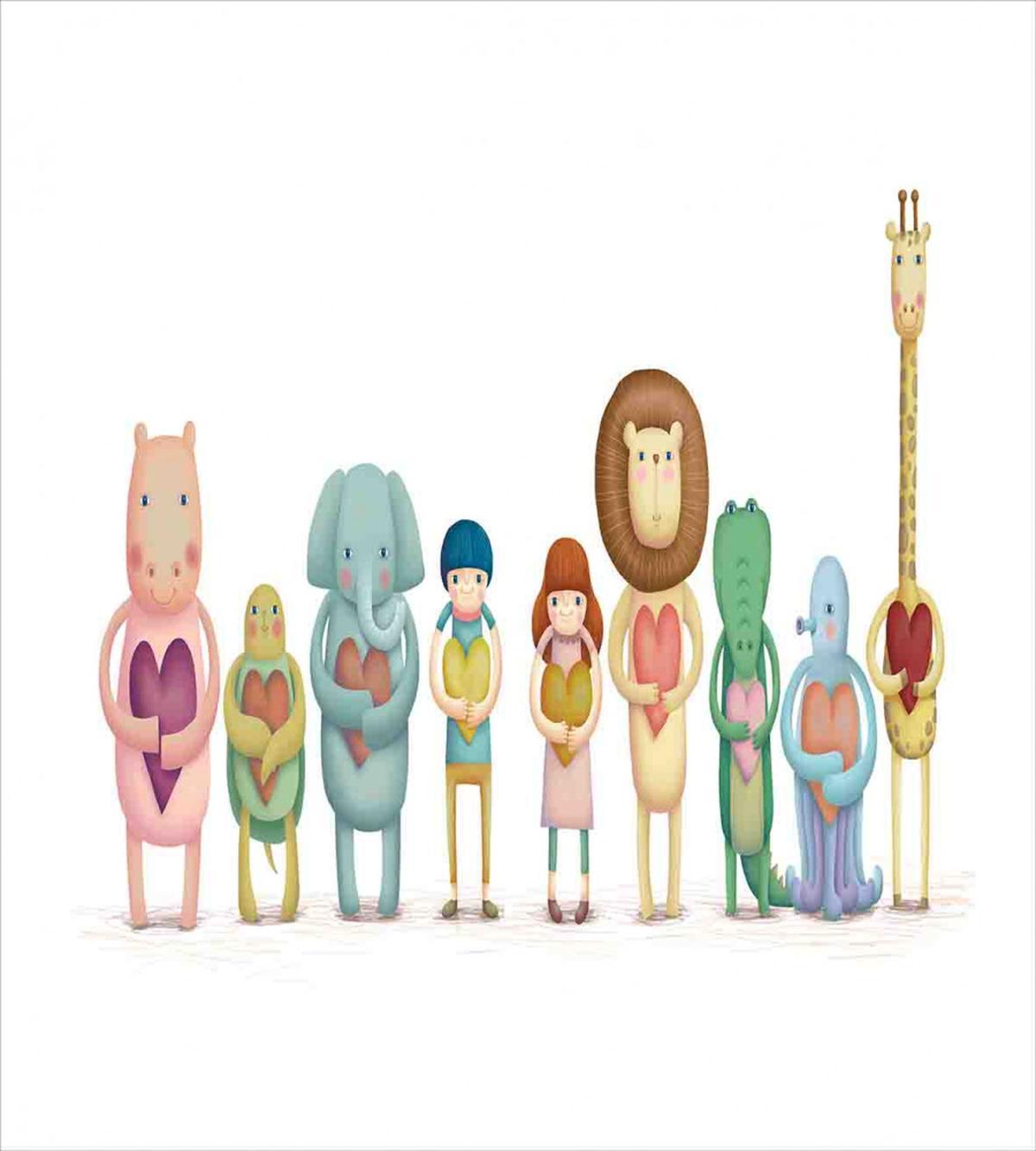 Animals Boy Girl Heart — Pattern
