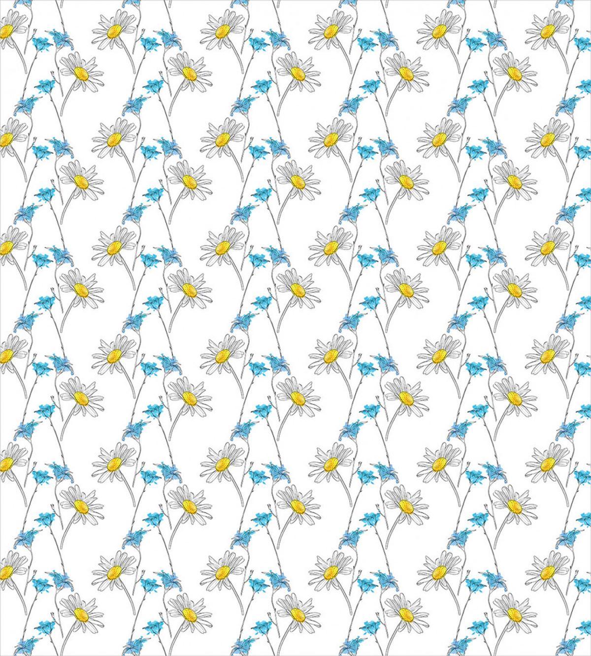Daisy Blooms Paintbrush Art — Pattern