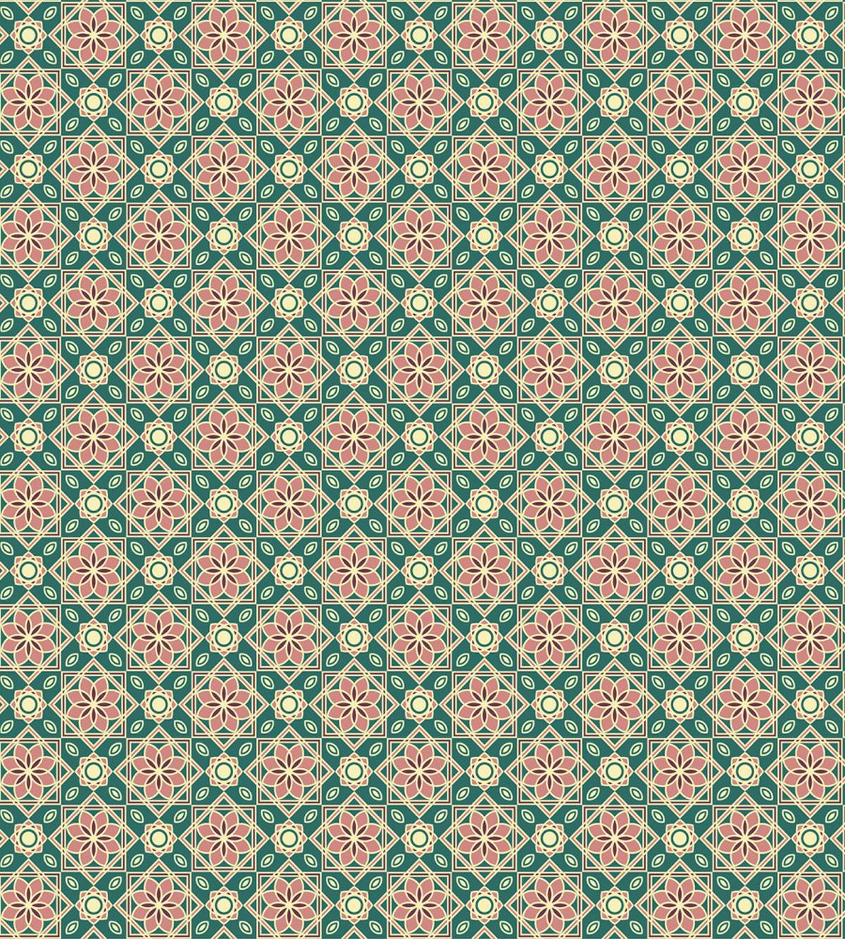 Mosaic Florets Chevron — Pattern