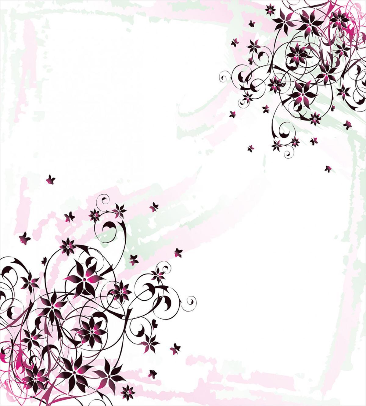 Grunge Flower Motif Leaf — Pattern