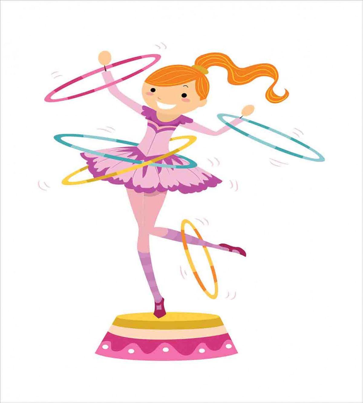 Girl Twirling Hoops — Pattern