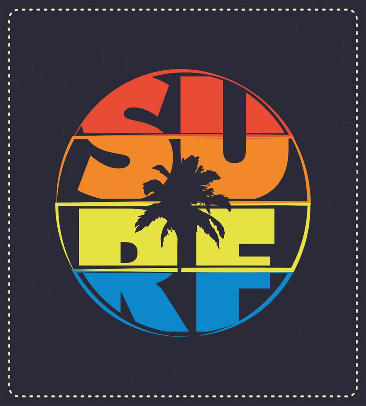 Surf Rainbow Colors Palm — Pattern