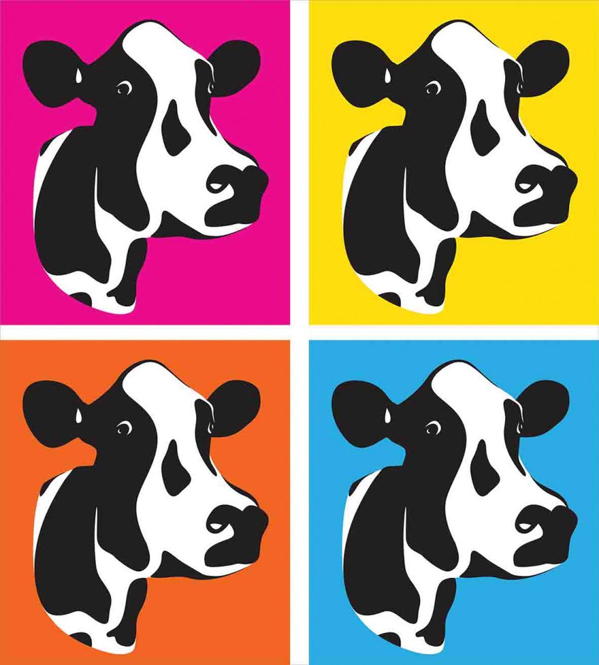 Pop Art Cow Heads Image — Pattern