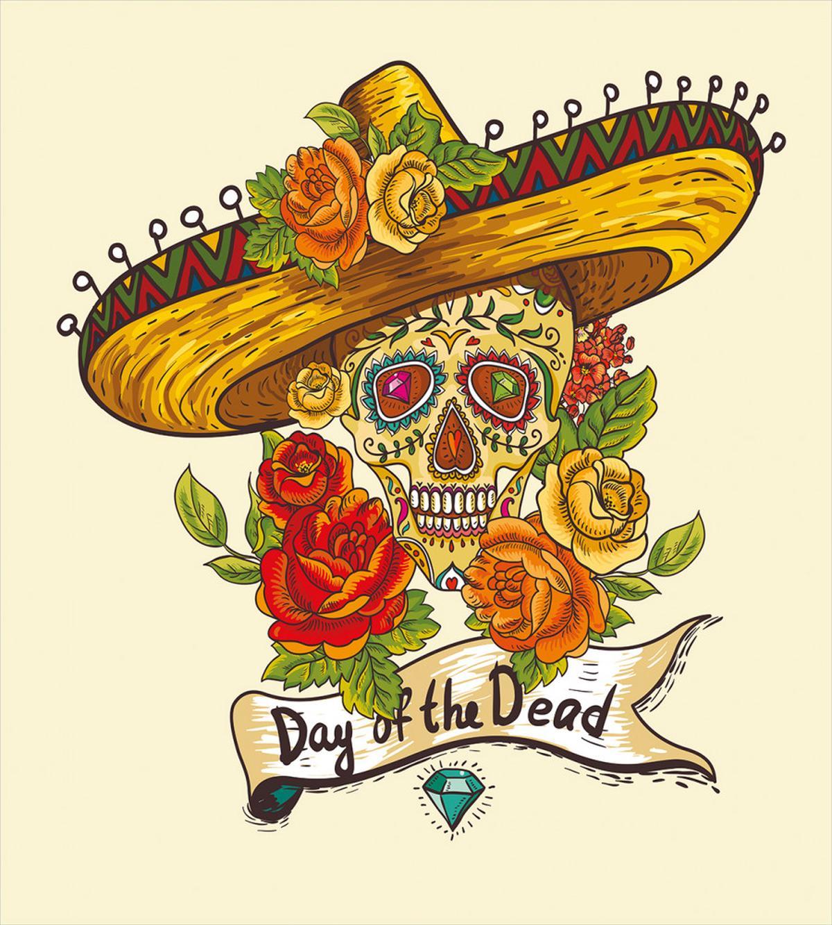 Skull in Sombrero — Pattern