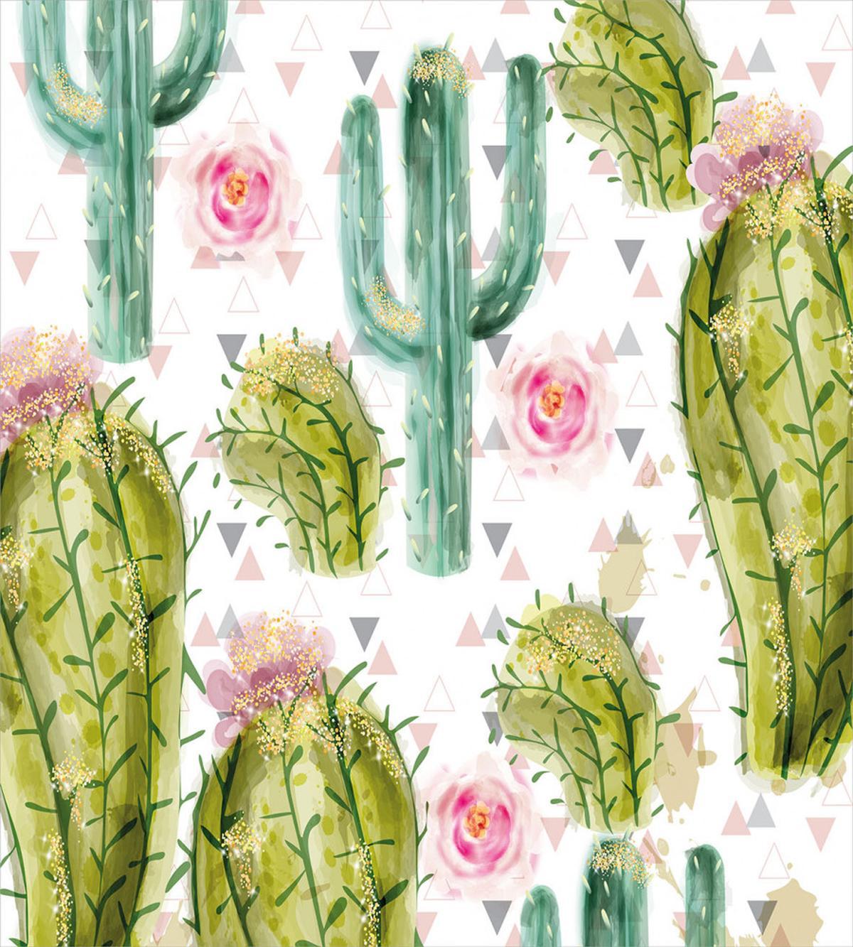 Watercolor Exotic Cactus — Pattern