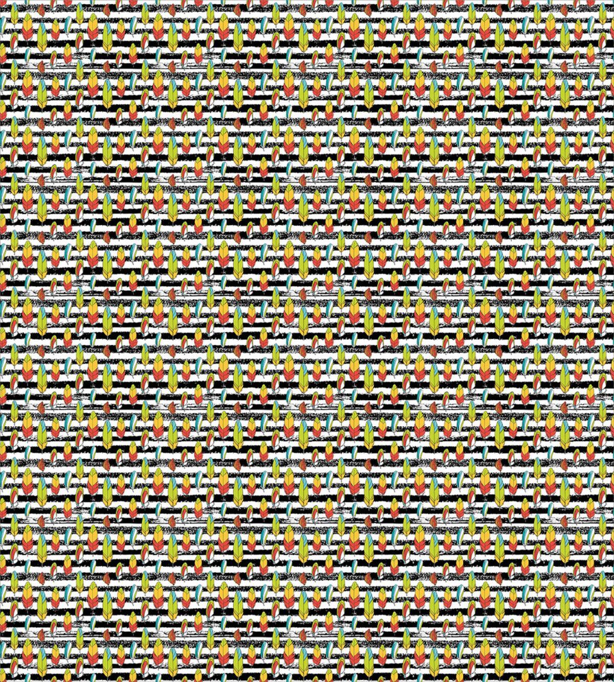 Exotic Feathers on Stripes — Pattern