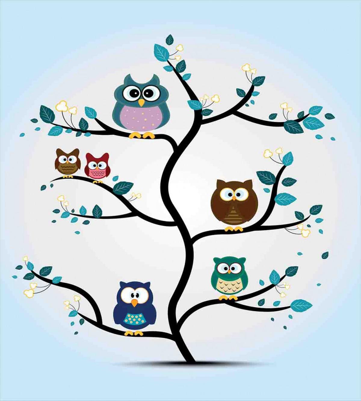 Night Animal Owl Love — Pattern