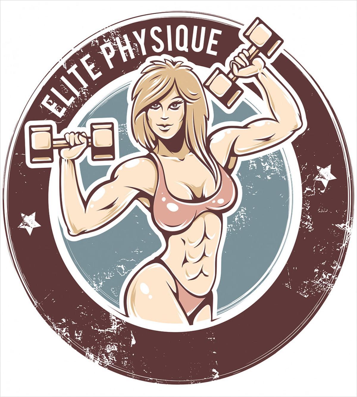 Retro Gym Lady Layout Art — Pattern