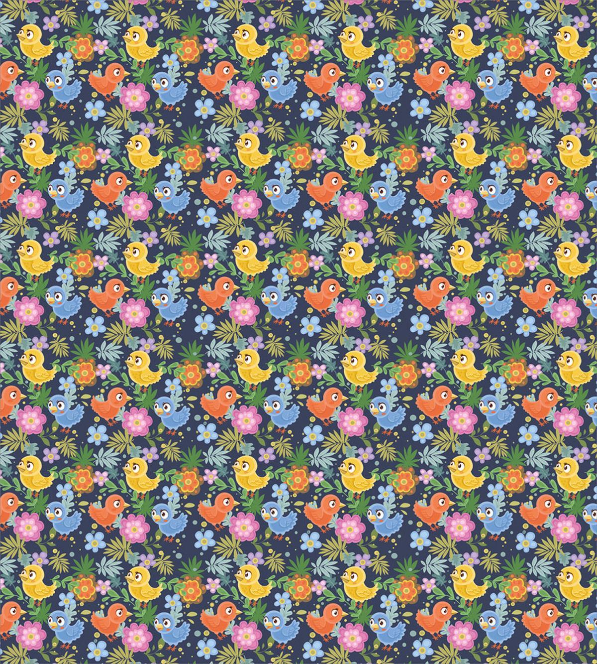 Avian Animal Spring Flowers — Pattern