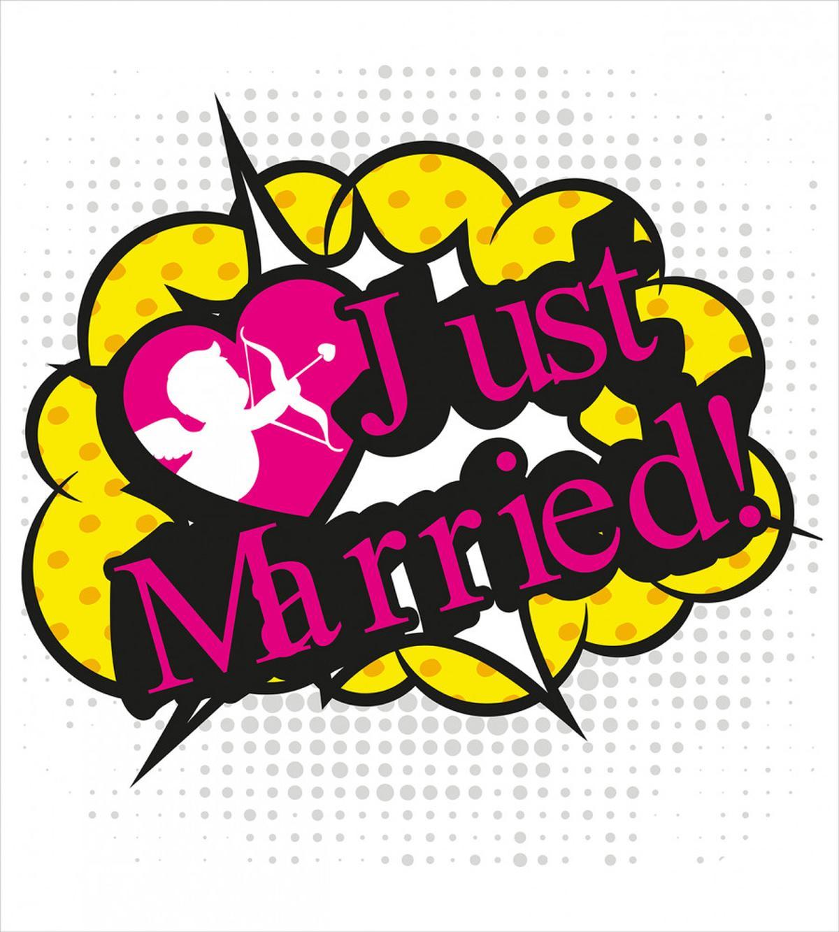 Pop Art Cupid Married — Pattern