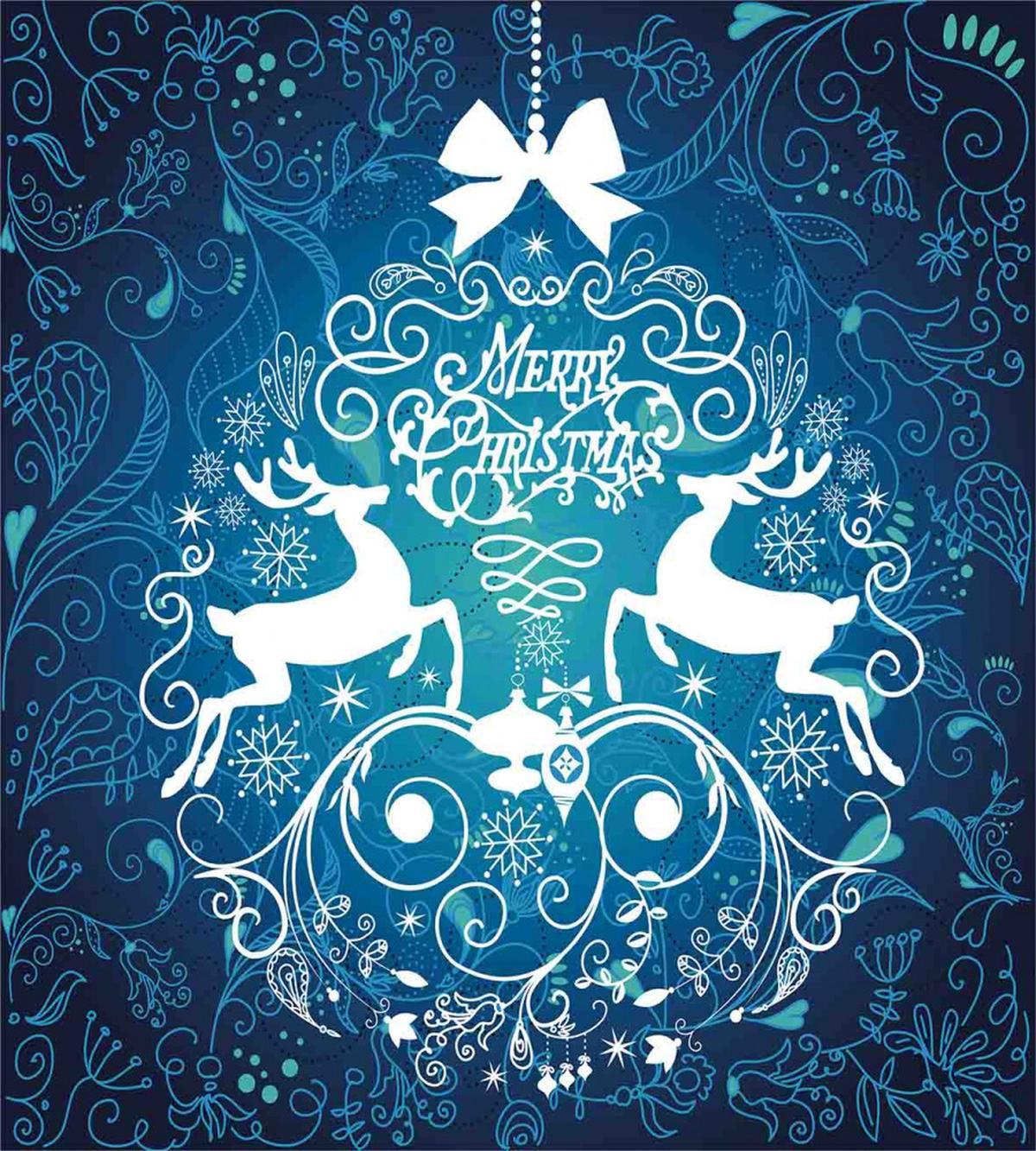 Deer and Floral Ornaments — Pattern
