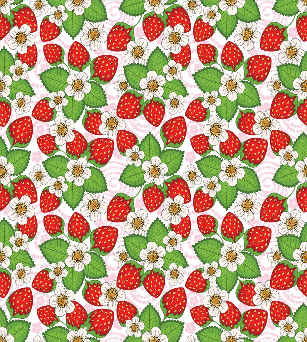 Floral Strawberry Scene — Pattern