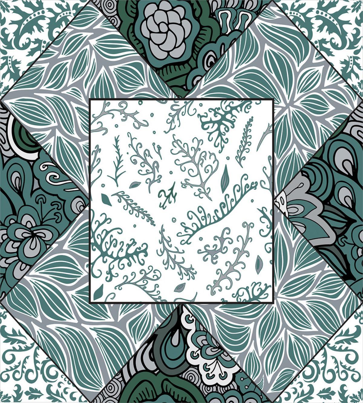 Leaves Chevron Flower Mix — Pattern