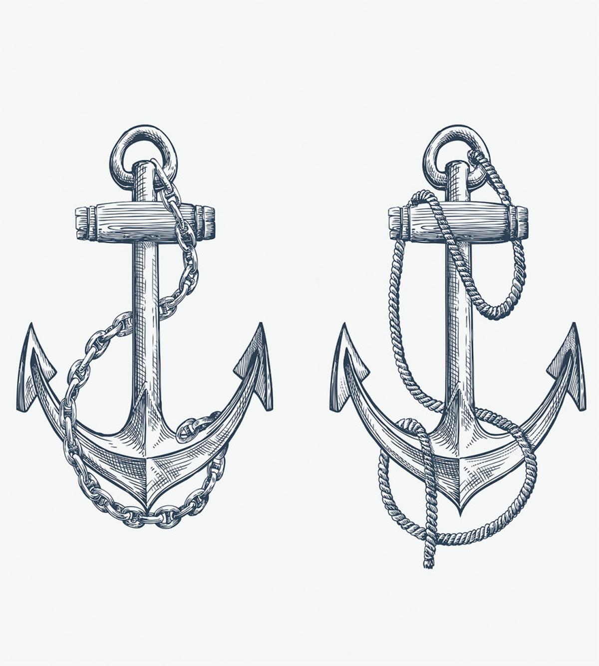 Vintage Sketch of Anchor — Pattern