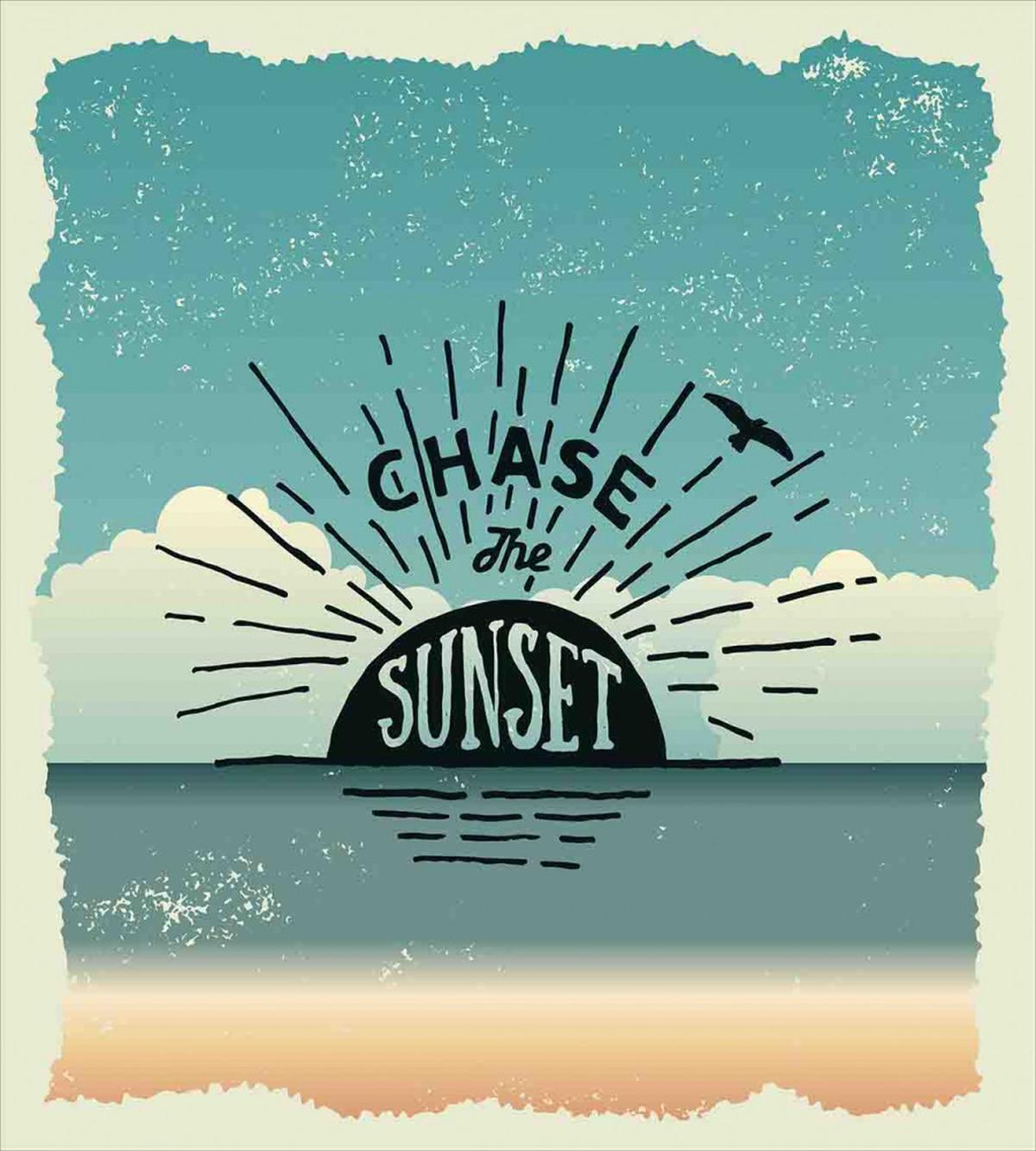 Typographic Chase the Sunset — Pattern
