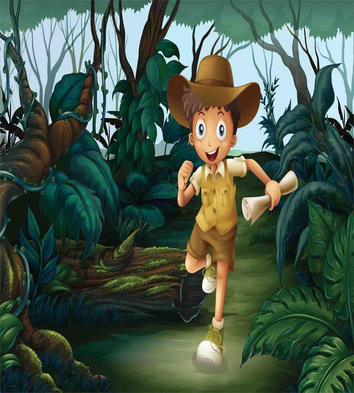 Kid Running in Woods — Pattern