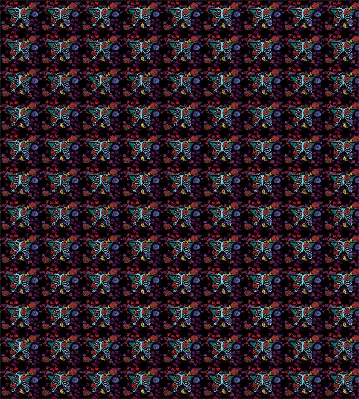 Aqua Ribcage with Flowers — Pattern