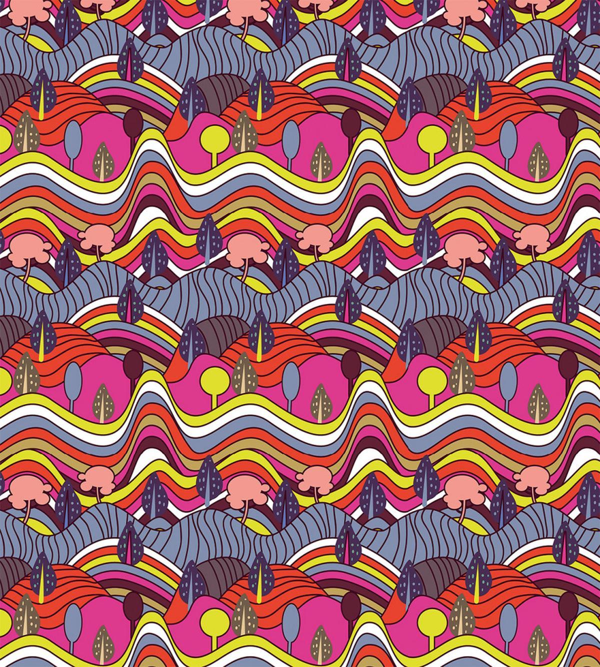 Vivid Doodle Landscape — Pattern