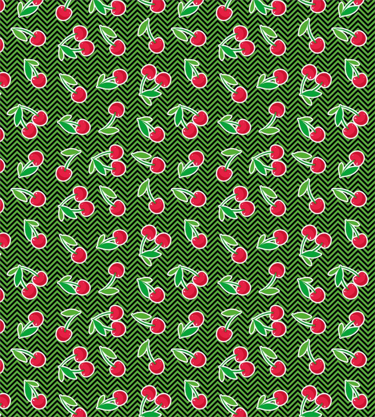Fresh Fruits on Zigzag Art — Pattern