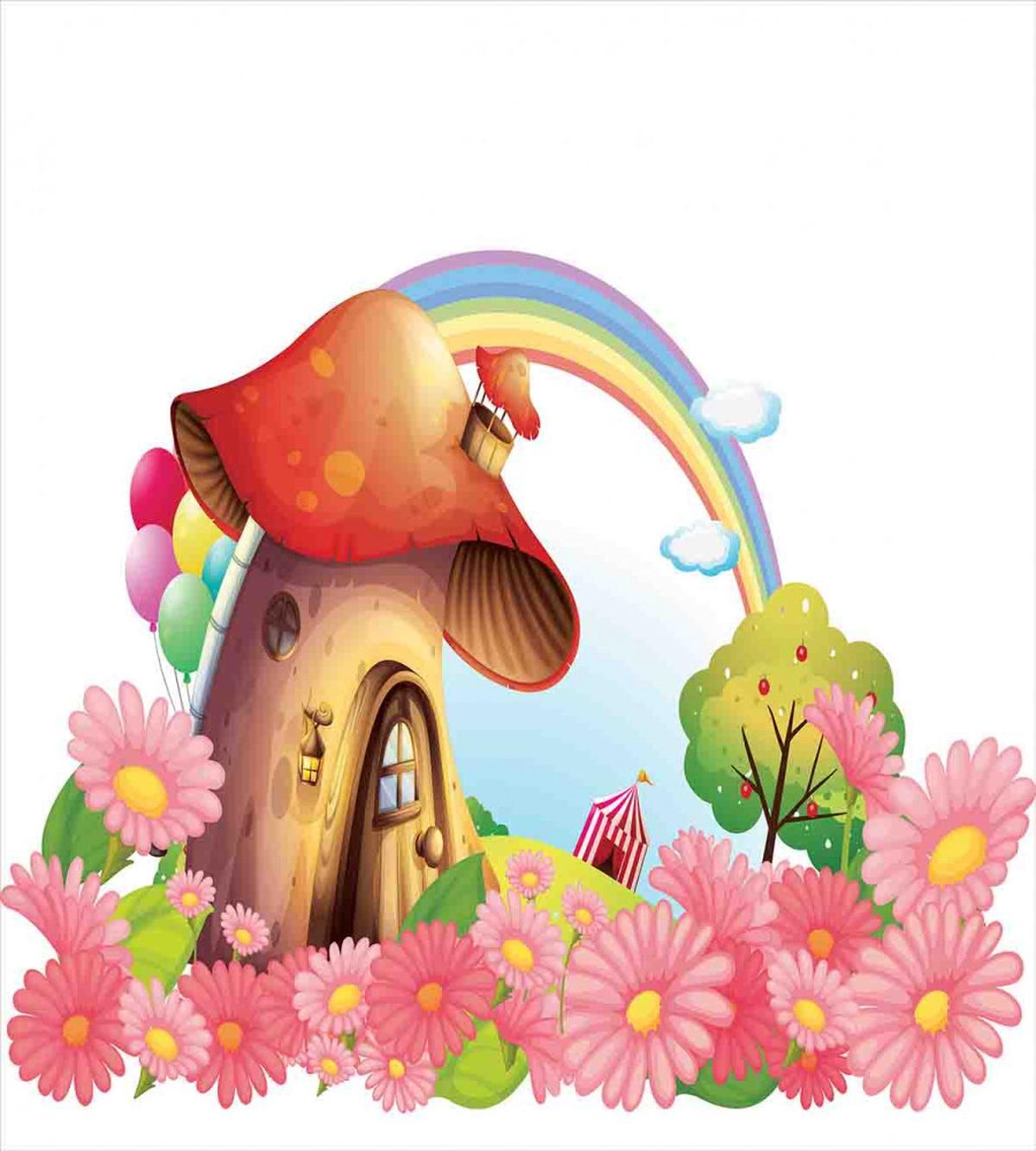 Mushroom House in Garden — Pattern