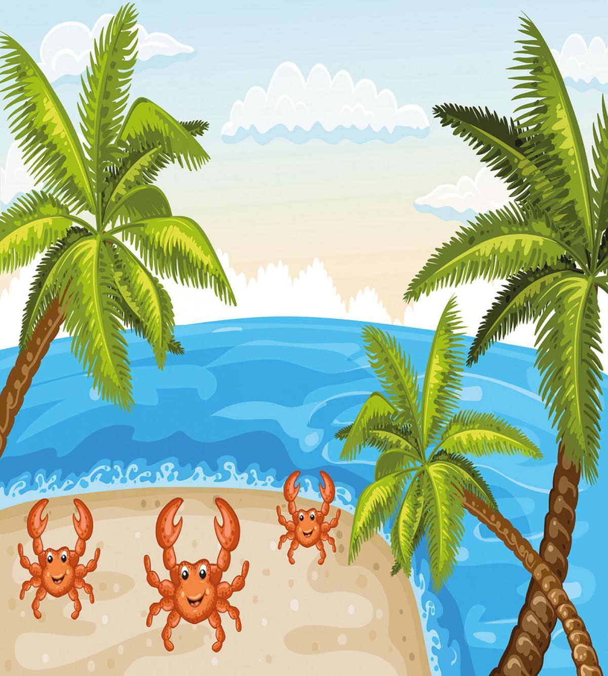 Palm Trees and Crabs — Pattern