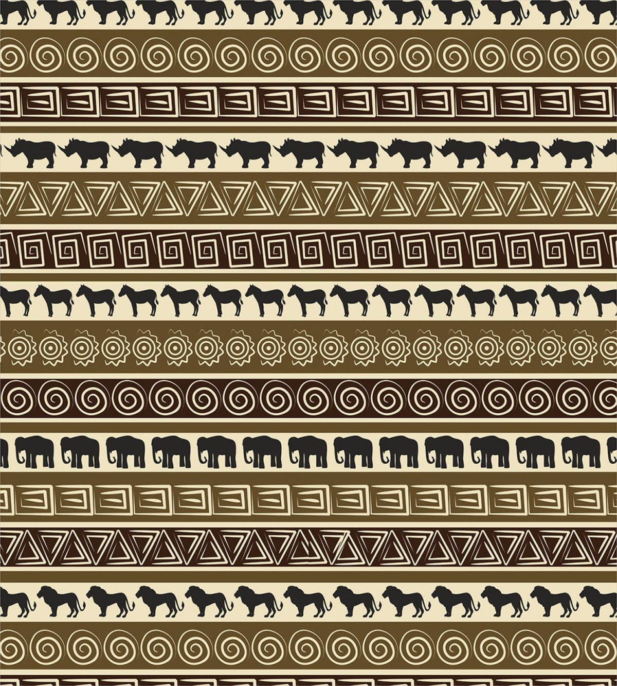 Africa Theme Stripes Animals — Pattern
