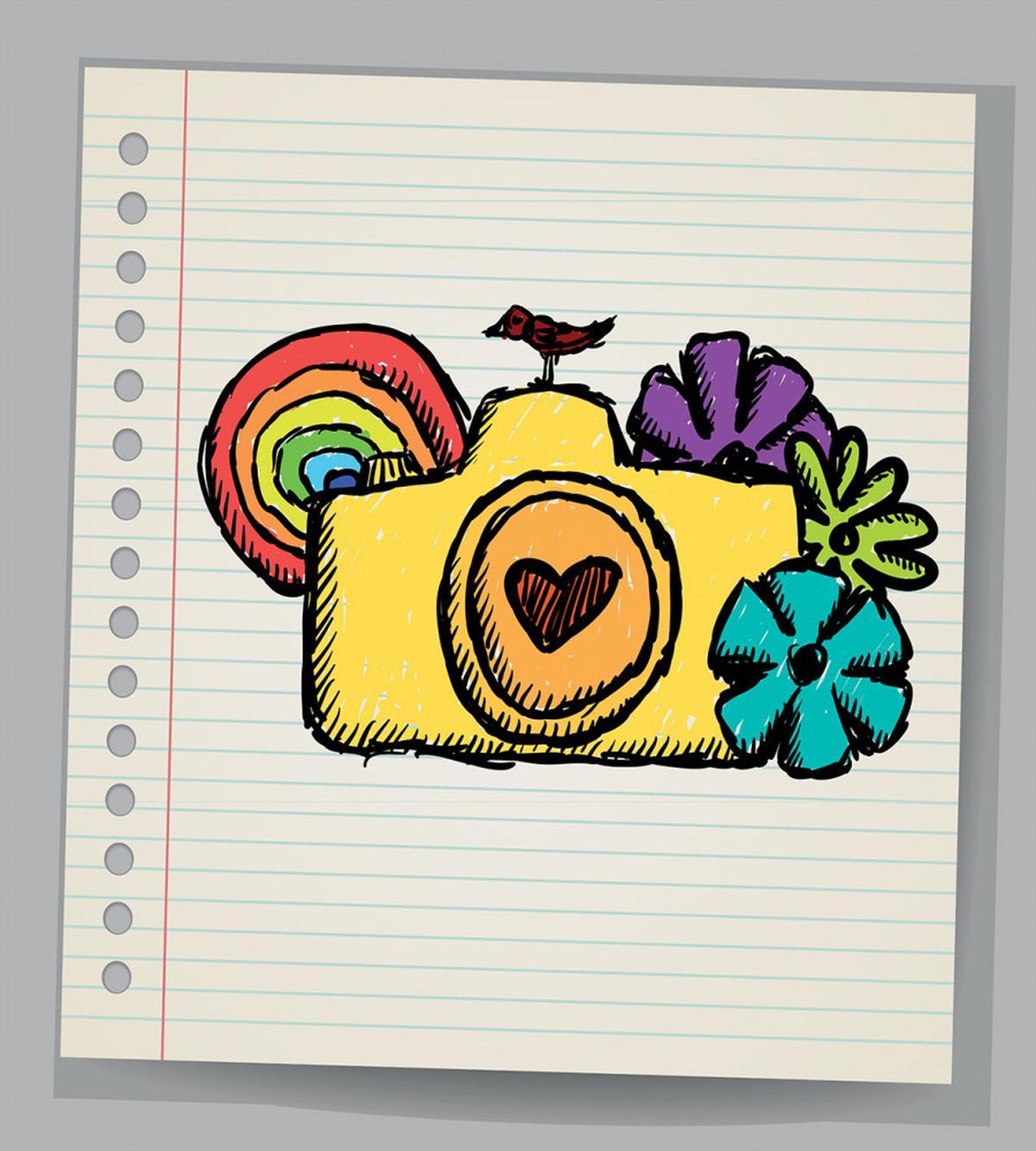 Yellow Camera Flowers — Pattern