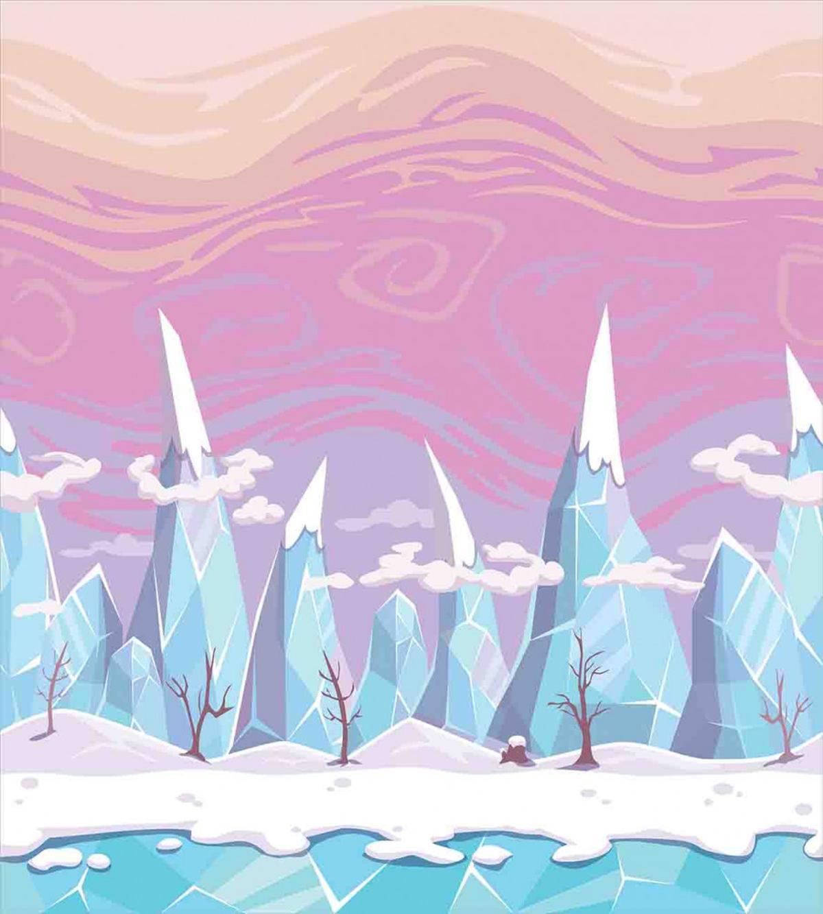 Cartoon Ice Mountains — Pattern