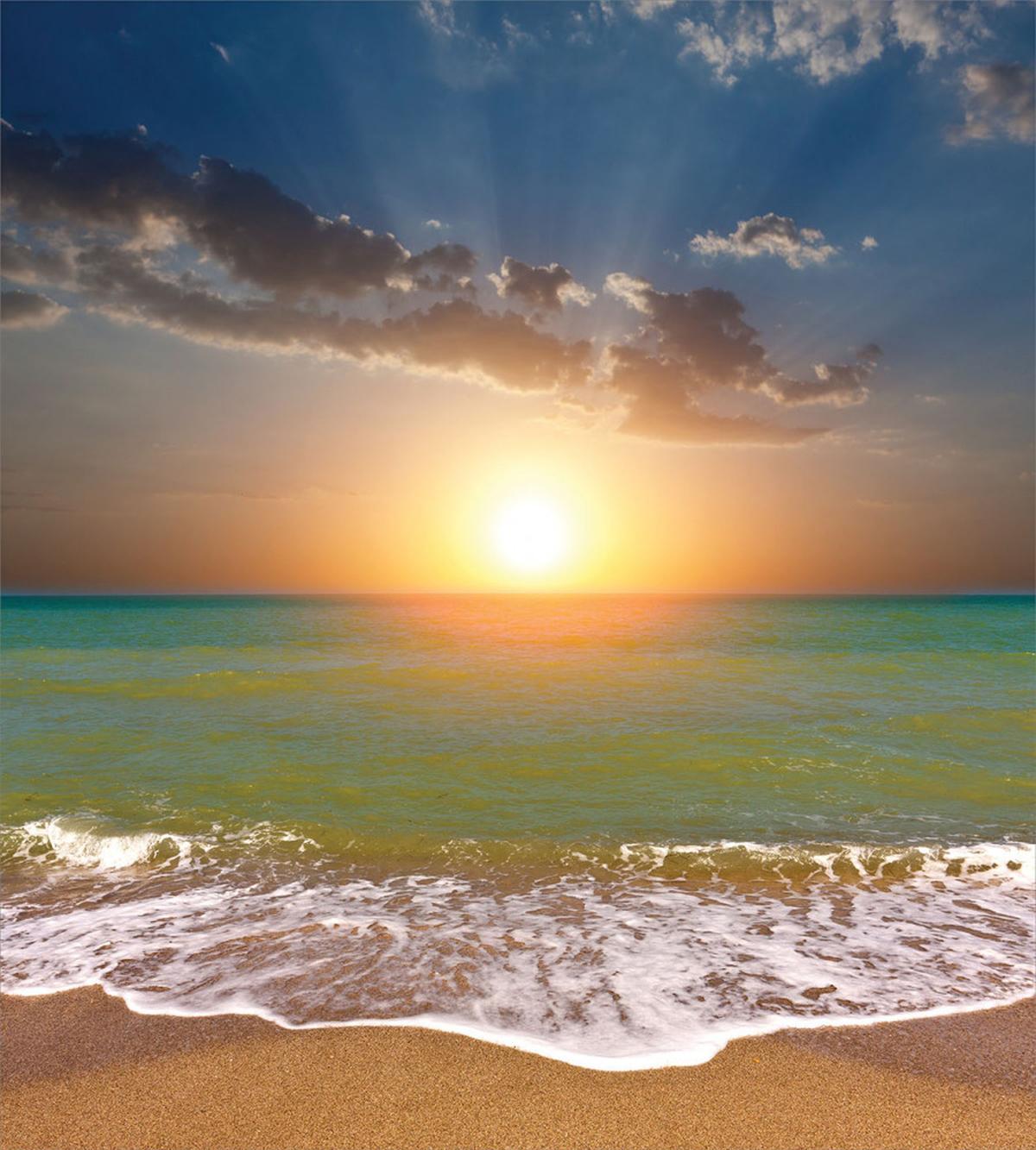 Sandy Beach Waves Sunset — Pattern