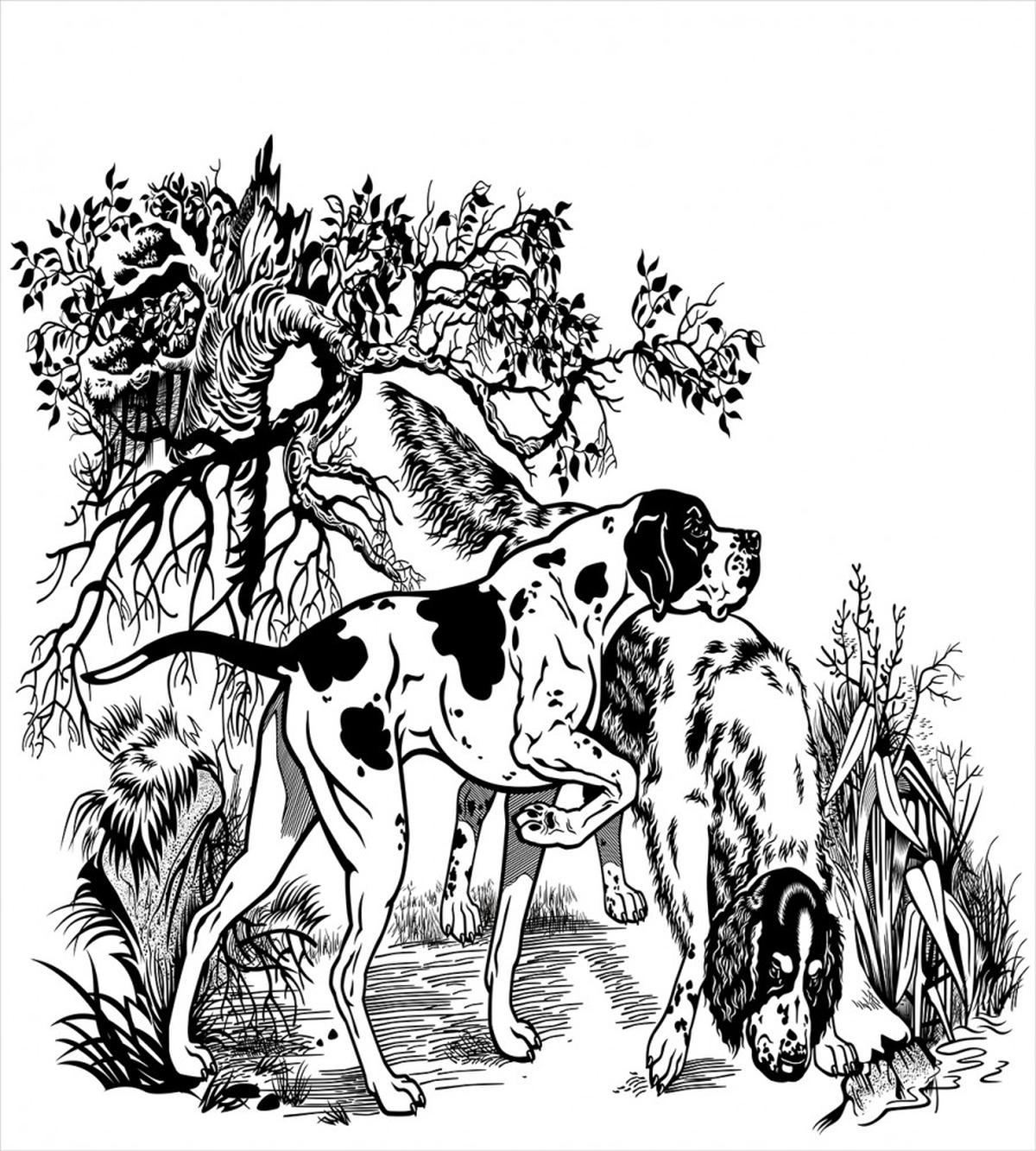 Dogs in Forest — Pattern