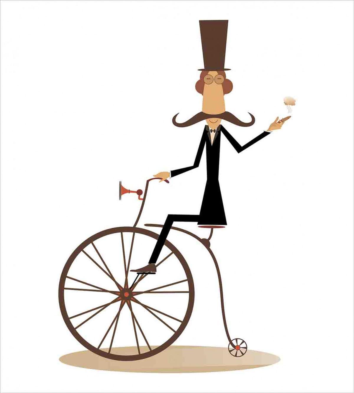 Gentleman Mustache Retro Bike — Pattern