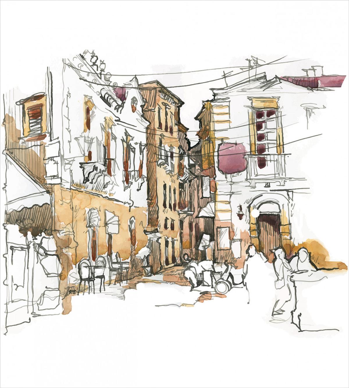 Sketchy Street Art View — Pattern