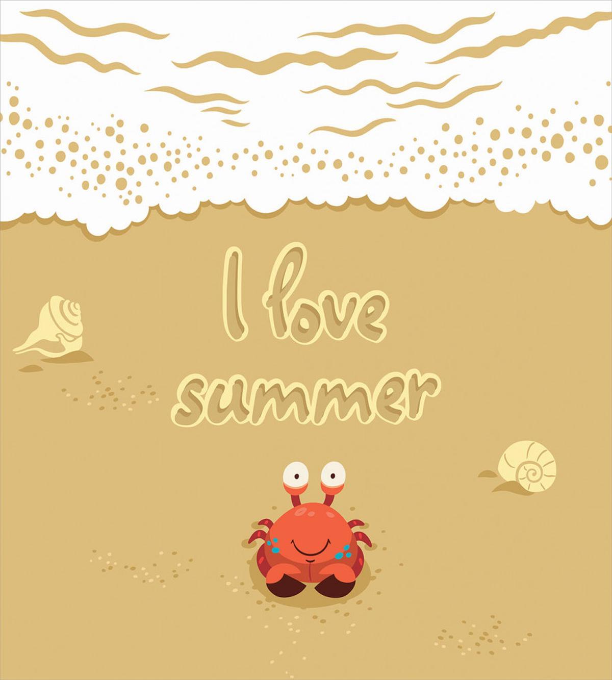 Cartoon Crab I Love Summer — Pattern