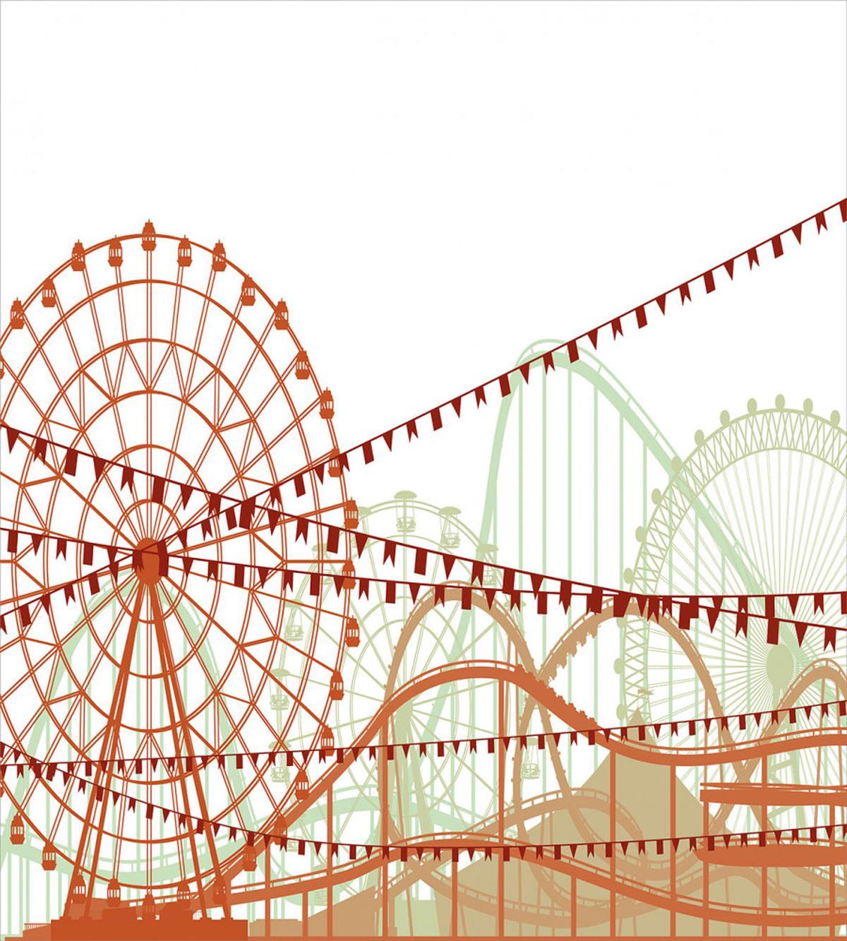 Silhouette Rides Flags — Pattern