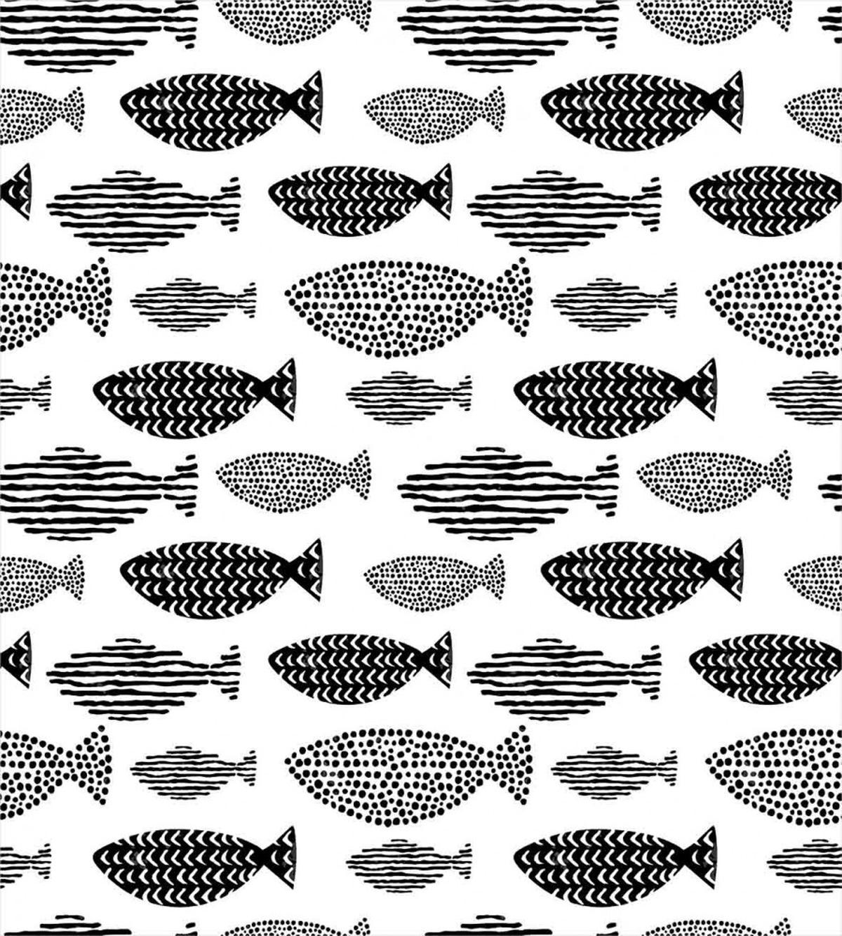 Sea Animals Black White — Pattern