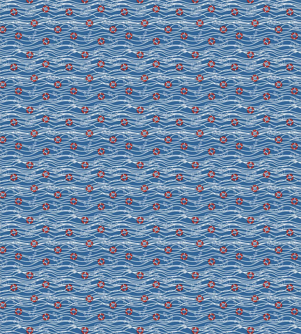 Lifebuoys Blue Sea Waves — Pattern