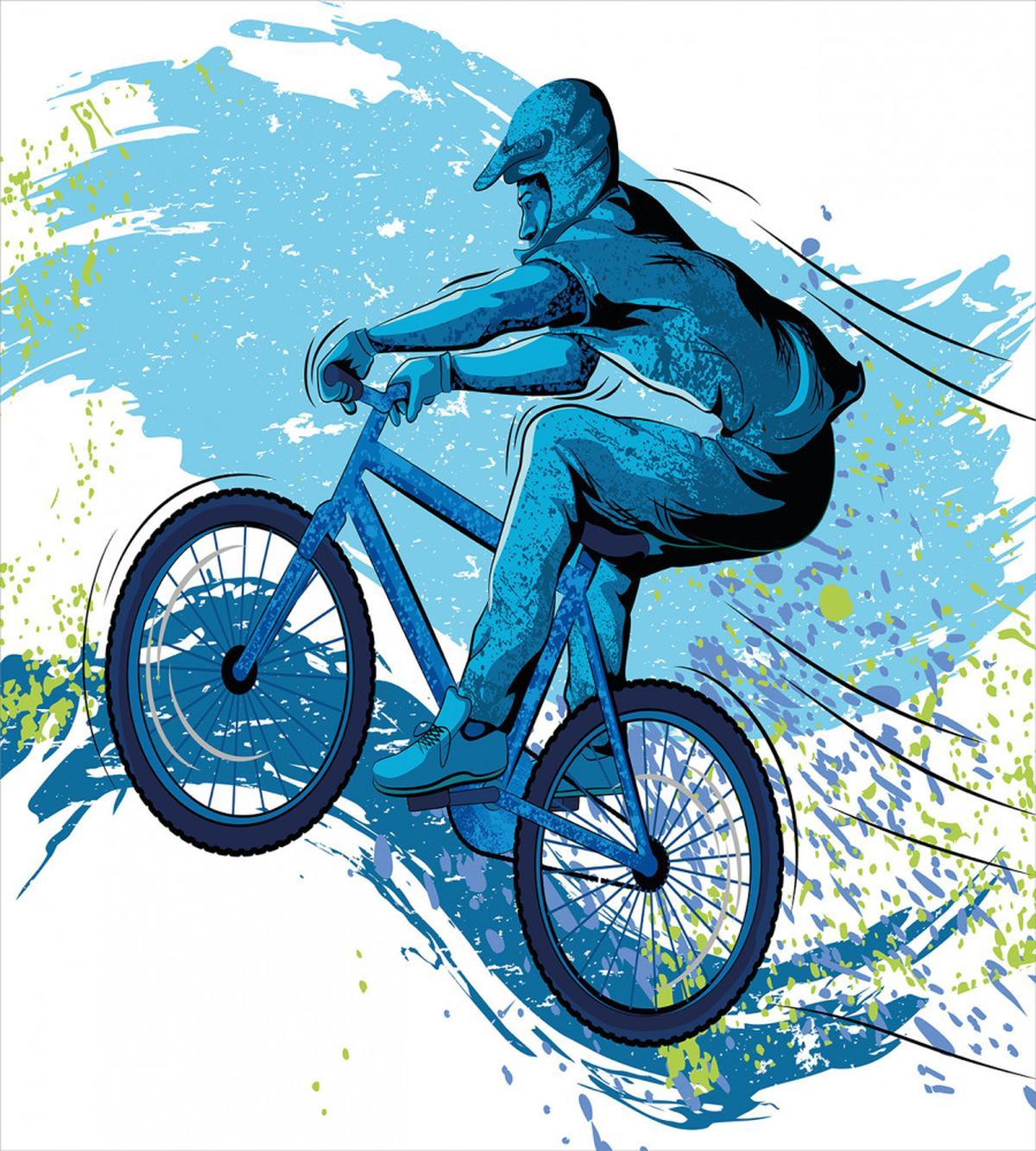 Bicyclist Color Splashes — Pattern