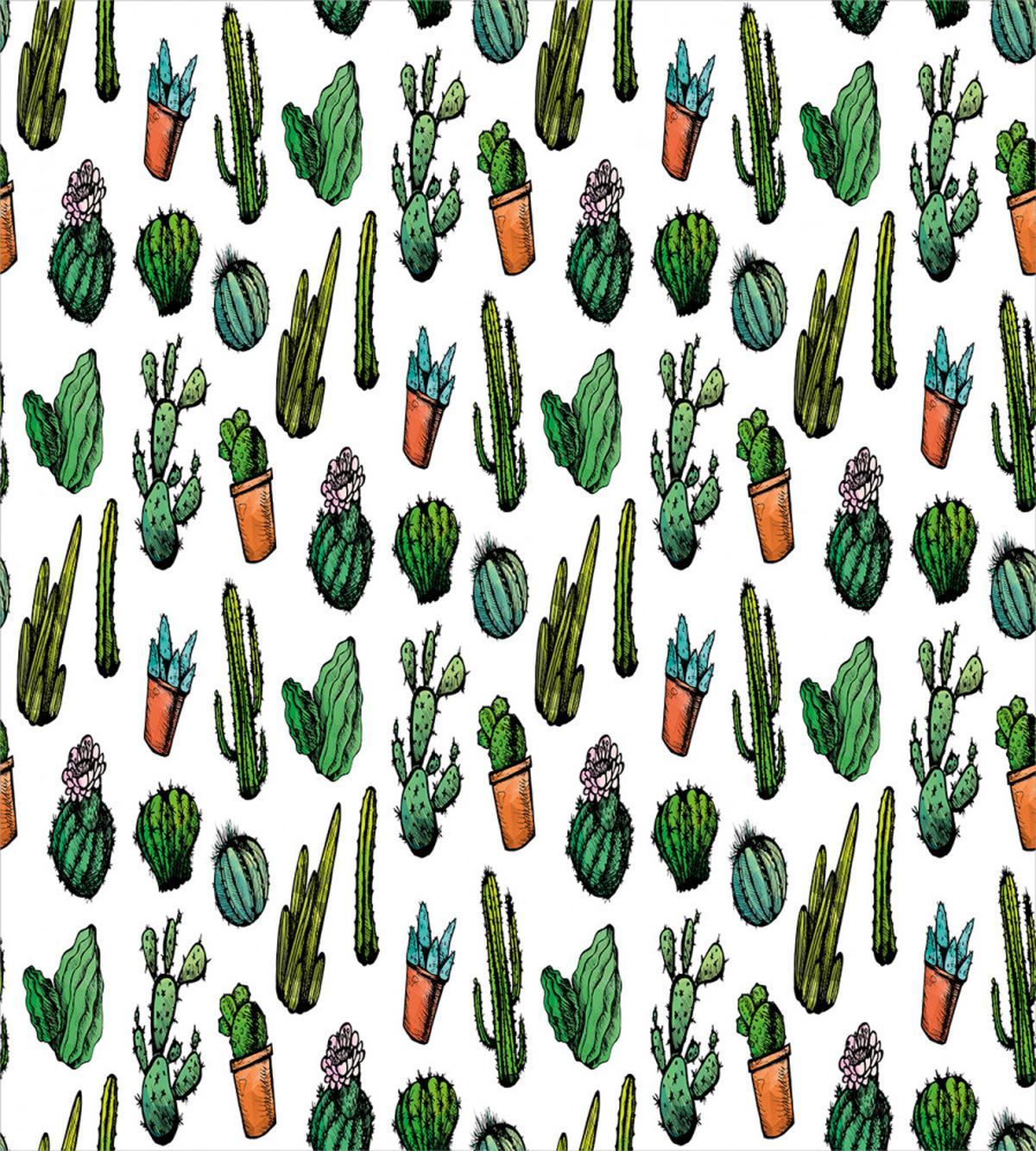 Spiked Cacti Pots Art — Pattern