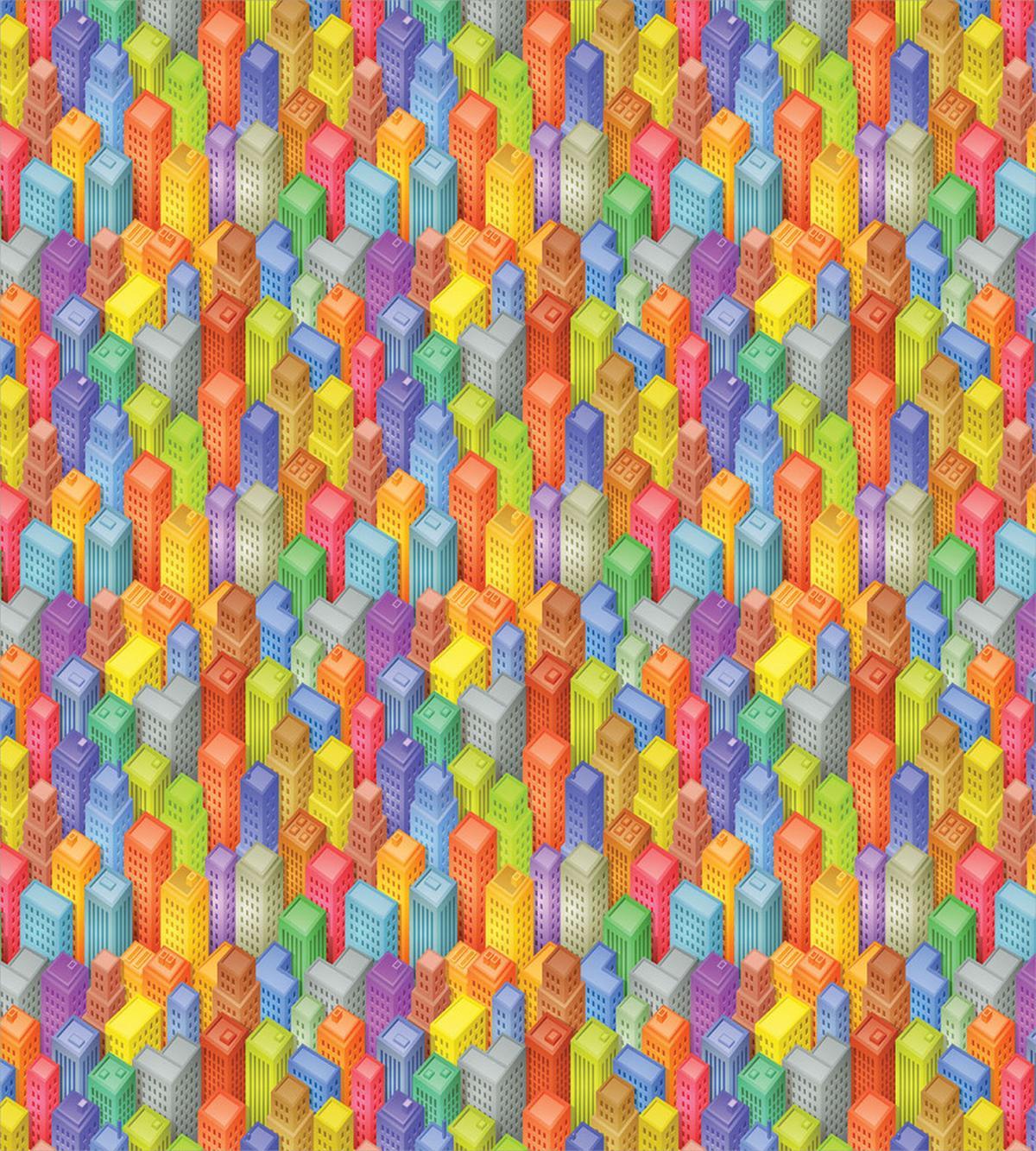 Cartoon Skyscrapers Town — Pattern