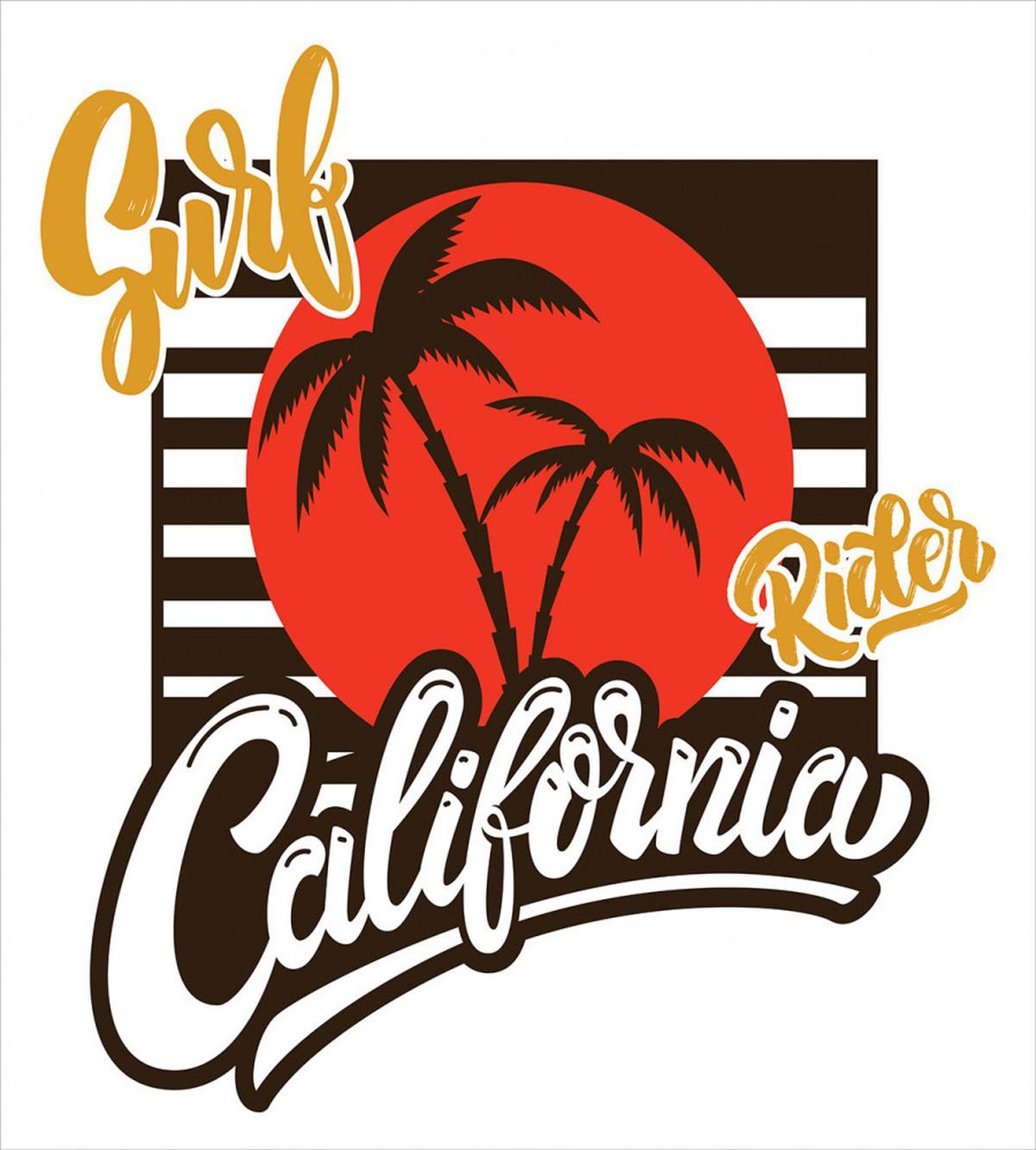 Surfer California Art — Pattern