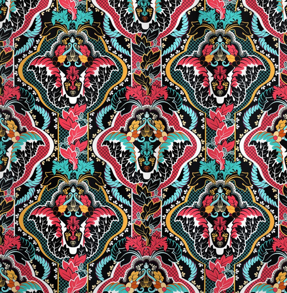 Vivid Botanical Ornate with Leaves — Pattern