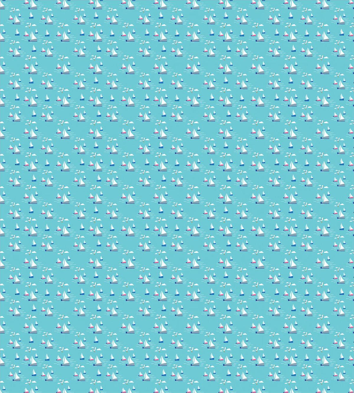 Seagulls Sailboats Waves — Pattern