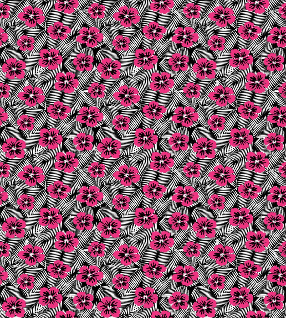 Pink Hibiscus Modern Leaf — Pattern